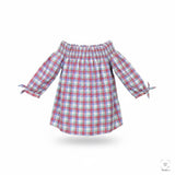 Kate Spade Womens Multicolor Off-Shoulder Top Broome Street Madras Plaid Sz S