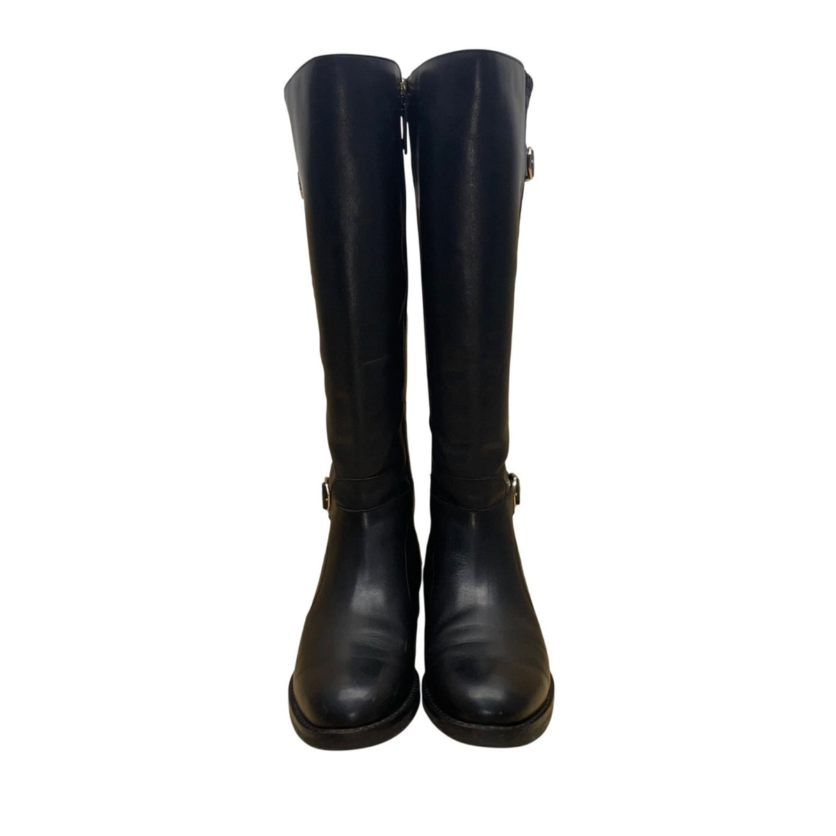 Cole Haan Women’s Black Strap Buckle Accents Knee High Riding Boots Size 8.5