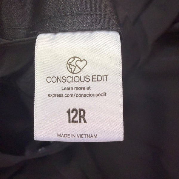 Express Womens Black Wide-Leg Stylist Pants Stylish Design Sz 12R