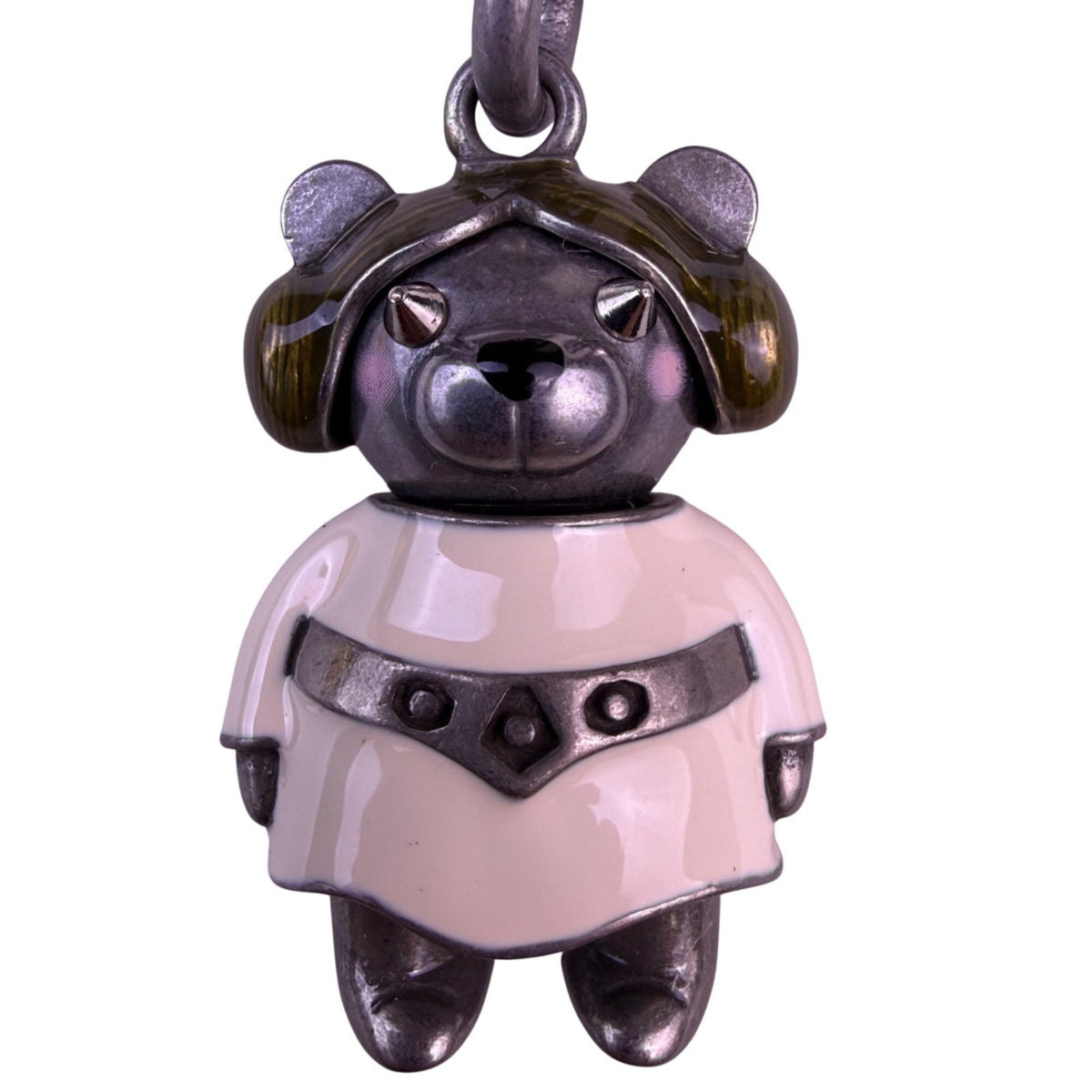 Coach X Star Wars Silver Tone Princess Leia Bear Keychain Charm With Pouch