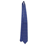 Smithsonian Mens Navy Blue 100% Silk Floral Pattern Necktie Elegant Design