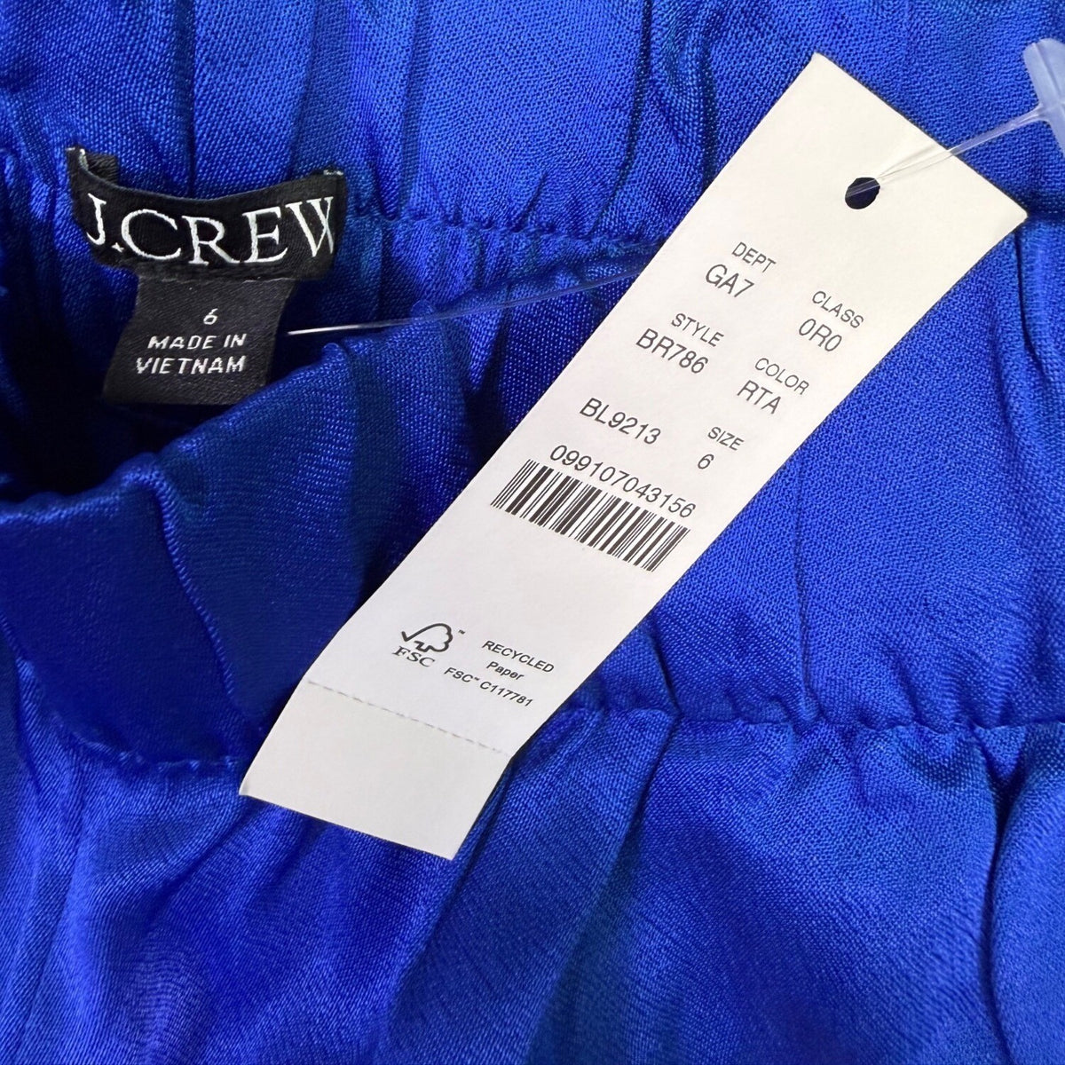 J.Crew Womens Blue Satin Jumpsuit With Halter Neck & Wide-Leg Pants Size S
