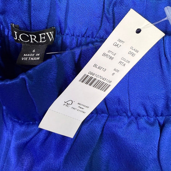 J.Crew Womens Blue Satin Jumpsuit With Halter Neck & Wide-Leg Pants Size S