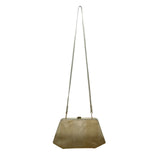 Aspects Women’s Beige Faux Snakeskin Classic Frame Crossbody Bag