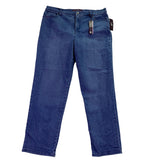 Gloria Vanderbilt Womens Blue Amanda Slimming Pull-On Denim Jeans Size 16