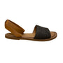 Sarto Women’s Black & Brown Leather/Raffia Open-Toe Slingback Sandals Size 10M