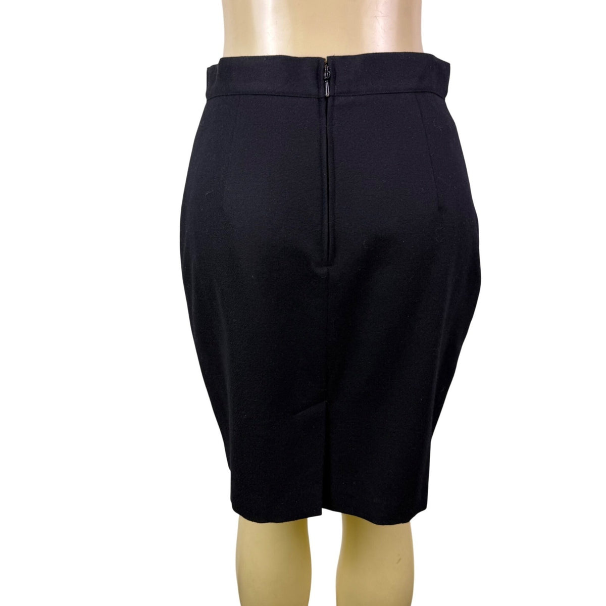 United Colors Of Benetton Womens Black Virgin Wool Pencil Skirt Size 46