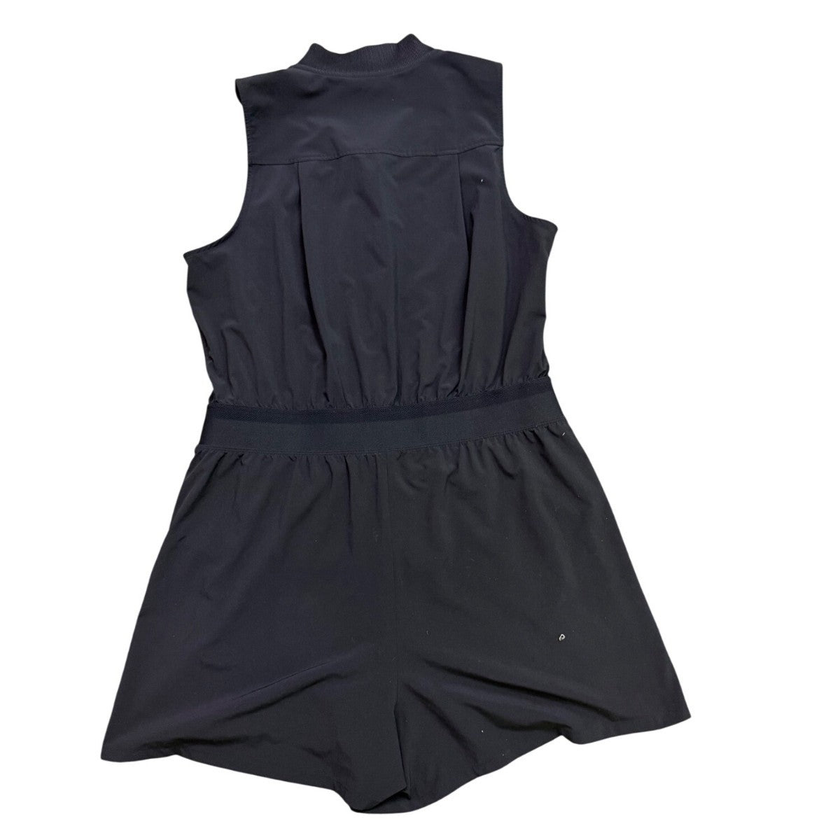 Athleta Womens Black Polyester-Blend Sleeveless Zip-Up Romper Size 14