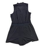 Athleta Womens Black Polyester-Blend Sleeveless Zip-Up Romper Size 14