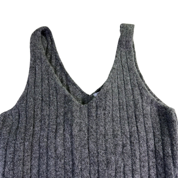 Crescent Womens Gray Ribbed Tank Maxi Dress Size M