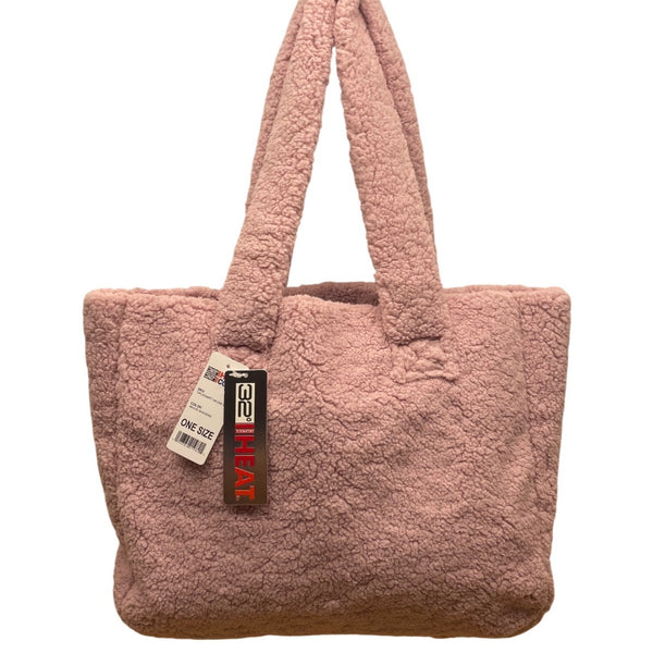 32 Degrees Women’s Mauve Sherpa Tote Bag Soft & Warm With Handles One Size