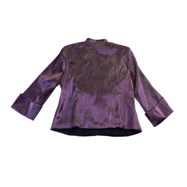 Xscape Womens Purple Satin Camisole & Jacket Set Beaded Detail Size 10