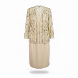 Blacktie Oleg Cassini Womens Beige Two-Piece Tank Top & Skirt Set Size 14