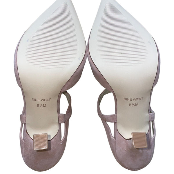 Nine West Women’s Light Pink Suede& Leather Sing Pointed Toe Heels Size 8.5M