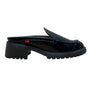 Marc Joseph New York Black Patent Leather Chunky Heel Mule Loafers Size 7.5