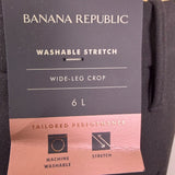 Banana Republic Womens Black Polyester Wide-Leg Crop Stretch Pants Size 6L New