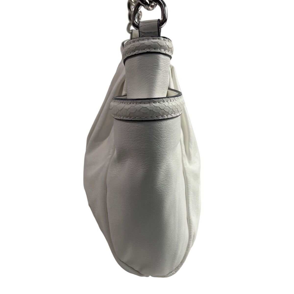 Simply Vera Women's White Ivory Shoulder Bag With Silver Tone Chain Strap Sz M