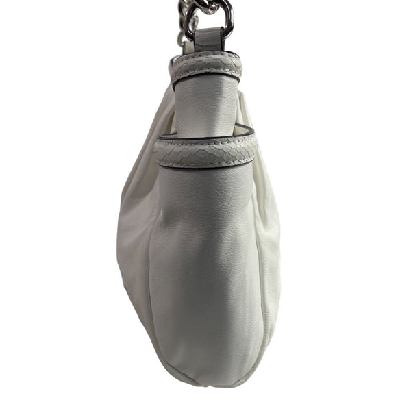 Simply Vera Women's White Ivory Shoulder Bag With Silver Tone Chain Strap Sz M