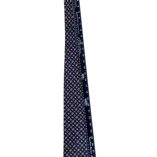 Vintage Brooks Brothers Mens Blue Yellow Red All Silk Handmade Pattern Neck Tie