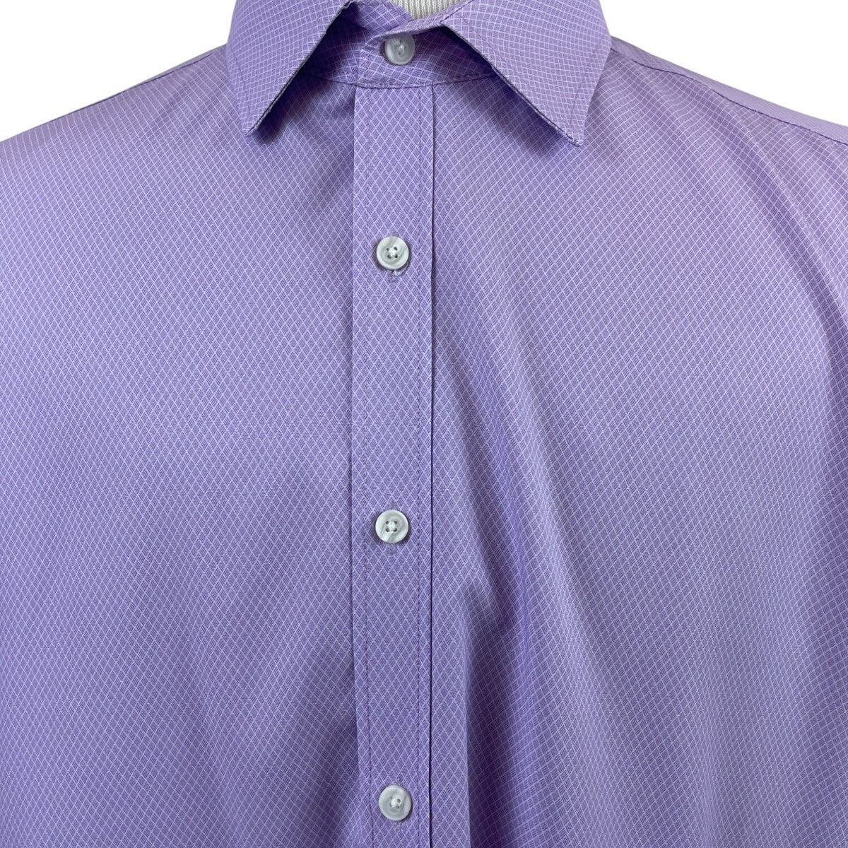 Con.Struct Mens Lavender Button-Up Long Sleeve Shirt Diamond Pattern Size XL