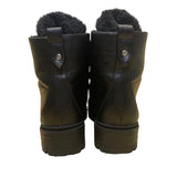 Nine West Women’s Black Leather Lace-Up Fur-Lined Winter Ankle Boots Size 9M