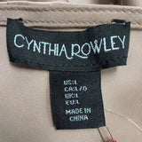 Cynthia Rowley Womens Beige Polyester Satin Slip Dress Maxi Size L