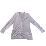 Chicos Womens Silver Metallic Button-Front Cardigan Sweater Size 2