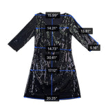 White House Black Womens Black Sequin Shift Dress Size S