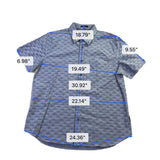 Ben Sherman Mens Blue Cotton Blend Short Sleeve Button-Up Shirt Size L 