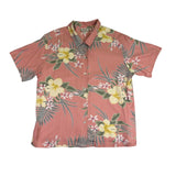Tommy Bahama Mens Pink Floral 100% Silk Hawaiian Shirt Size L
