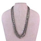 Vintage Unknown Womens Silver Tone Metal Multi Chain Necklace & Bracelet Set