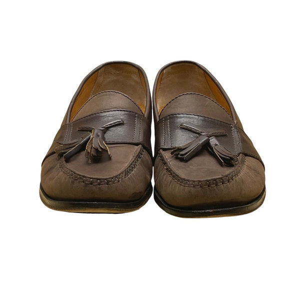 Nunn Bush Men’s Brown Leather Tassel Moc Toe Slip-On Dress Shoes Size 9.5M