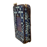 Vera Bradley Women’s Blue Patterned Cotton Zipper And ID Window Wristlet Wallet
