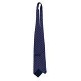 Perry Ellis Mens Burgundy & Blue 100% Silk Geometric Pattern Necktie