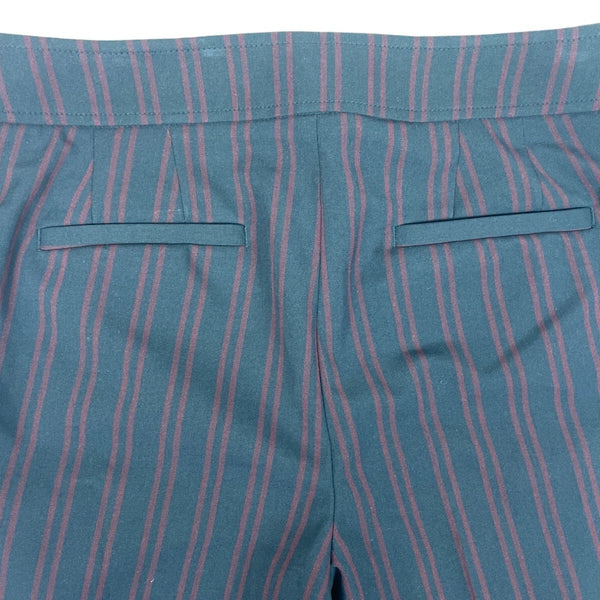 Loft Marisa Trouser Pants Navy & Burgundy  High-Waist Wide-Leg Size 4 - New