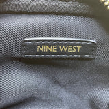 Nine West Women’s Black Faux Leather Quilted Gold Chain Strap Crossbody Mini Bag