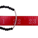Silver Tone Womens Black Faceted Glass Beaded Necklace Contemporary Design 