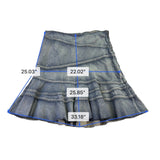 DKNY Womens Blue Cotton Jean Skirt Tiered Design Lightweight & Stylish Size 12 