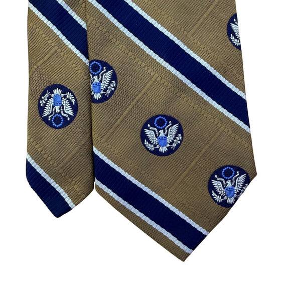 Pride Of America Mens Tan & Navy Necktie The American Bicentennial 1776-1976
