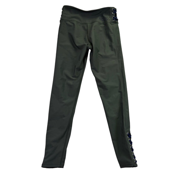 Soul Womens Green Polyester/Spandex High-Waisted Lace-Up Leggings Size S