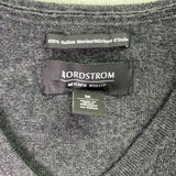 Nordstrom Mens Charcoal Italian Merino Wool V-Neck Sweater Size M