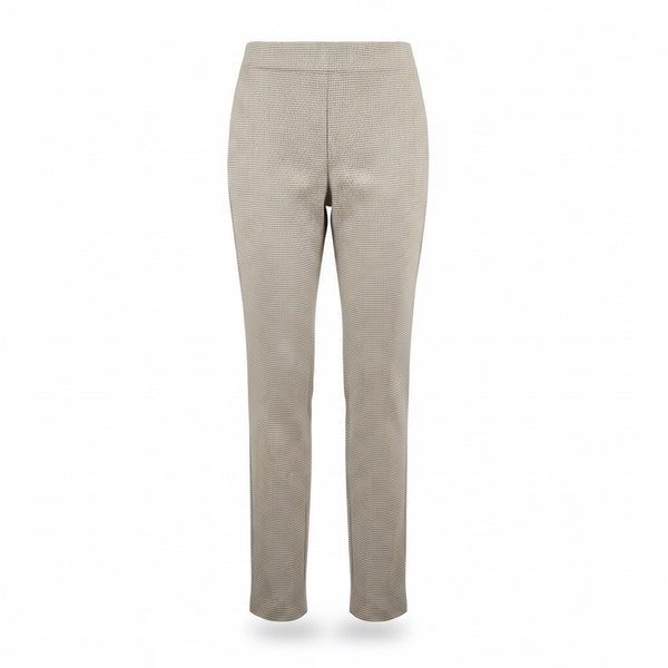 Chicos Womens Beige Houndstooth Straight-Leg Pants Size 15R