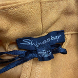Shinesstar Womens Yellow Polyester Open Front Long Jacket Stylish Layer Size M 
