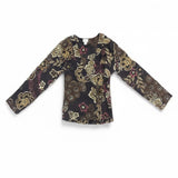Chicos Womens Black & Multi-Color Silk Blouse With Floral Print Size 1