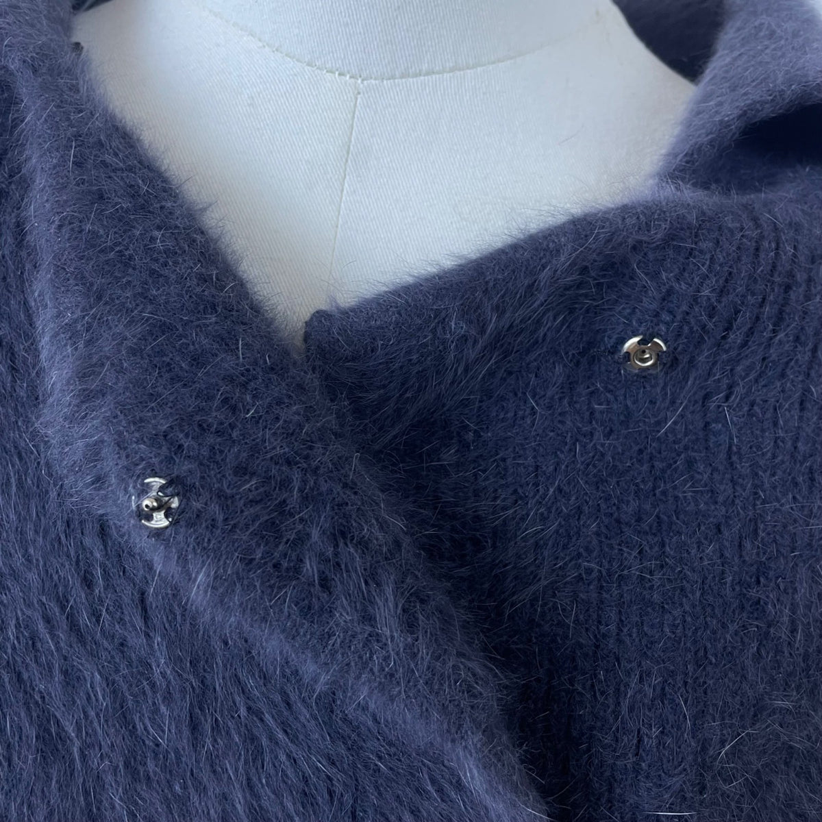 Womens Navy Blue/ Grey Wrap Cape Coat Oversized Style Sz 175/92A US L