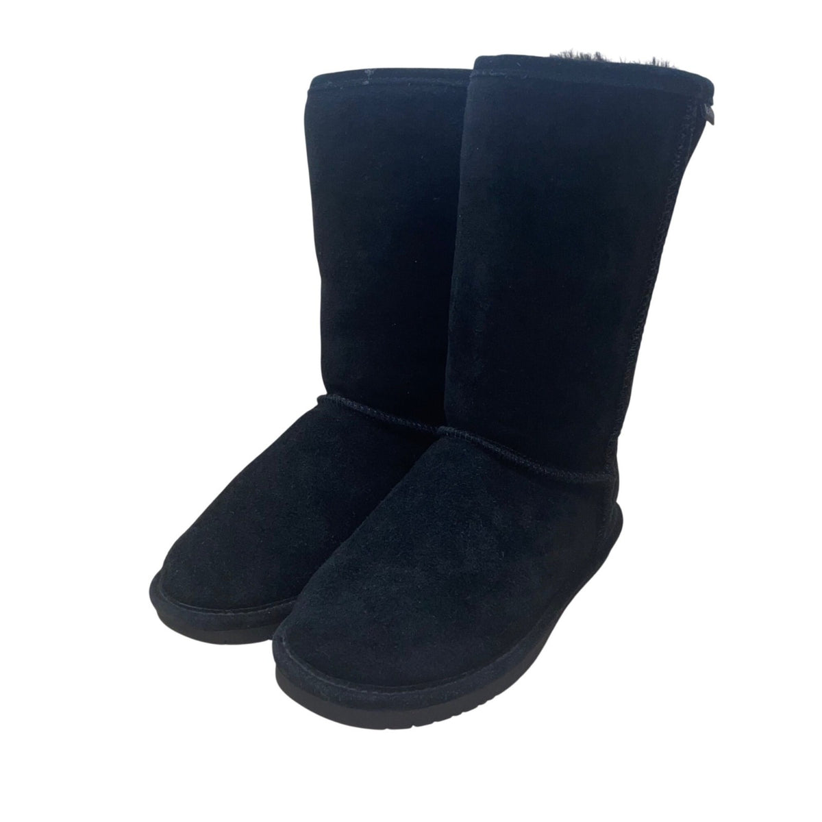 Bearpaw Women Black Suede Sheepskin Wool Blend Lining Emma Winter Boots Size 7