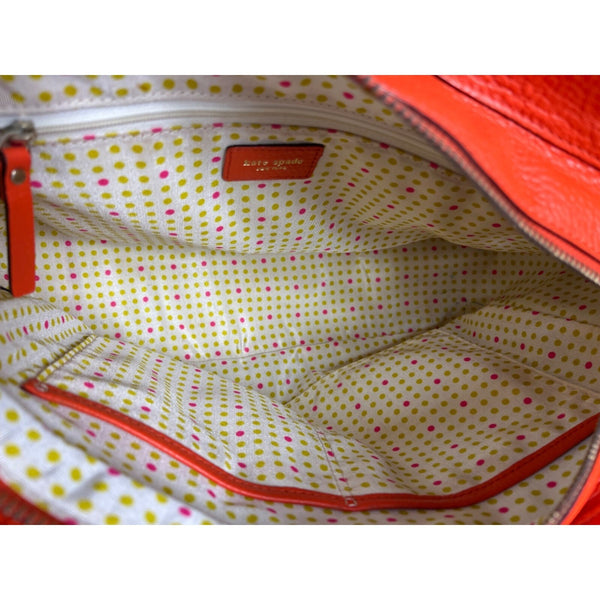 Kate Spade NY Women's Bright Orange Circle Perforated Design Shoulder Bag Sz M