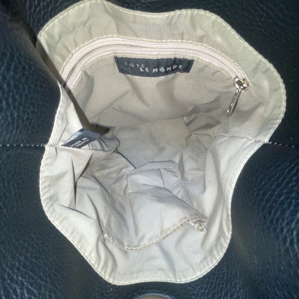 Tote Le Monde Women’s Multicolor Leather & Fabric Bucket Shoulder Bag