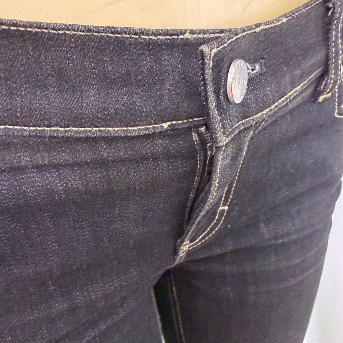 White House Black Market Womens Black Cotton Blend Cropped Capri Jeans Size 6