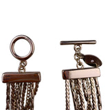 Ann Taylor Women Gold Tone Metal Multi-Strand Chain Toggle Bracelet 7.5 Inches